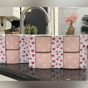 Set of 2 The Bakeshop Valentine's Ramekins Pink With White Hearts - 8 total